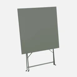 Mesa de jardín bistró plegable de acero, 2 plazas, 70cm