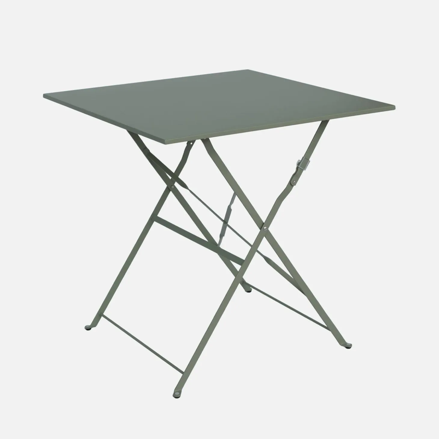 Mesa de jardín bistró plegable de acero, 2 plazas, 70cm