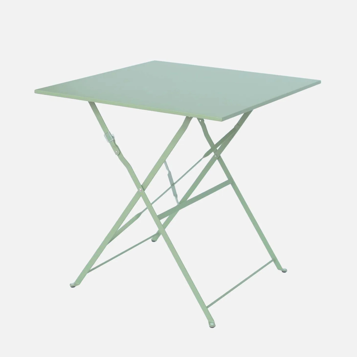 Mesa de jardín bistró plegable de acero, 2 plazas, 70cm