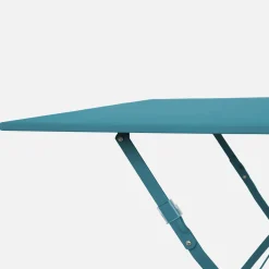 Mesa de jardín bistró plegable de acero, 2 plazas, 70cm