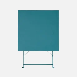 Mesa de jardín bistró plegable de acero, 2 plazas, 70cm