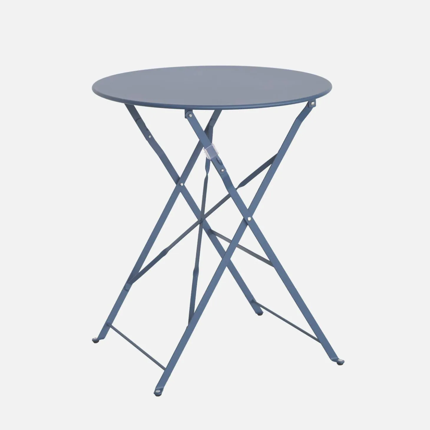 Mesa de jardín bistró plegable de acero, 2 plazas, ø60cm