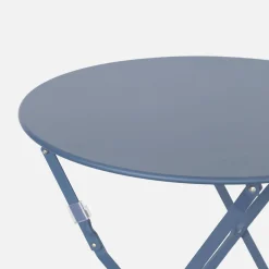Mesa de jardín bistró plegable de acero, 2 plazas, ø60cm