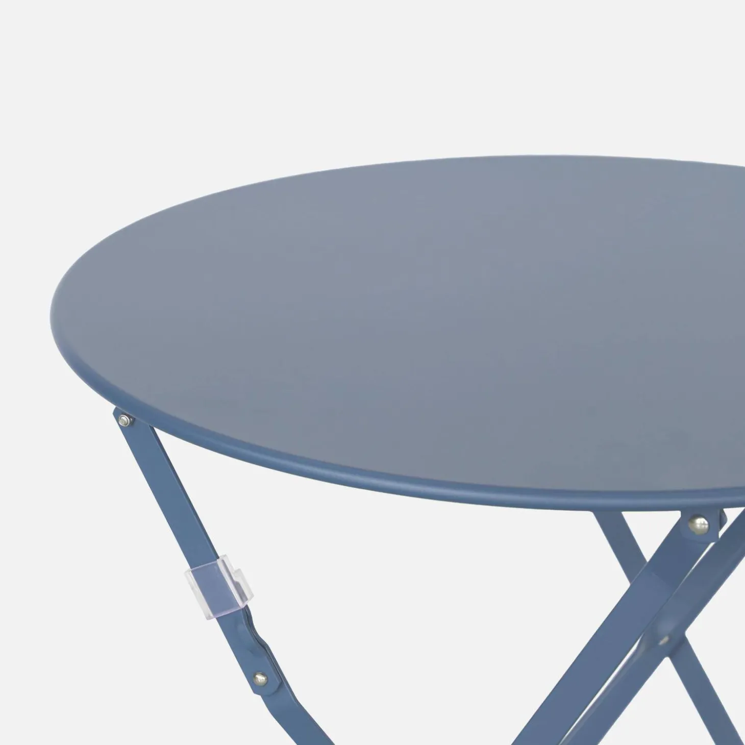 Mesa de jardín bistró plegable de acero, 2 plazas, ø60cm