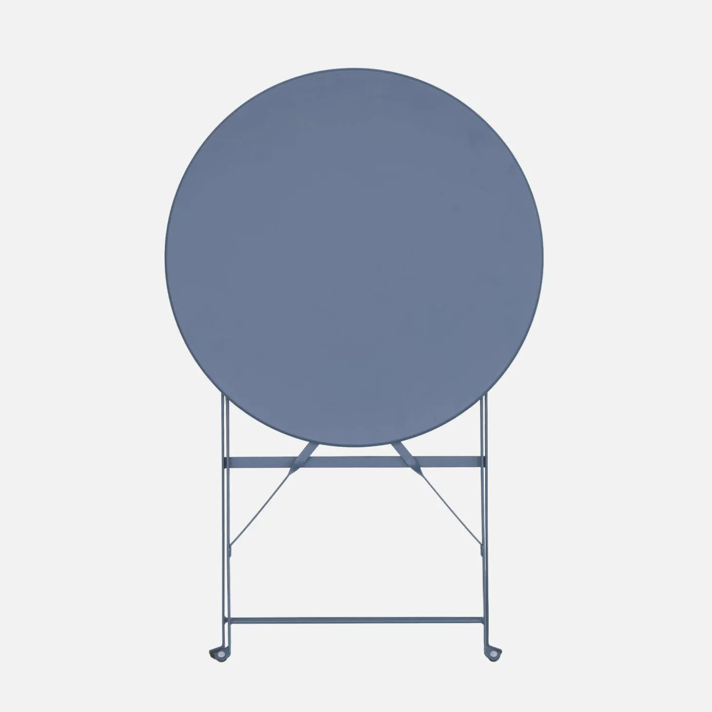 Mesa de jardín bistró plegable de acero, 2 plazas, ø60cm
