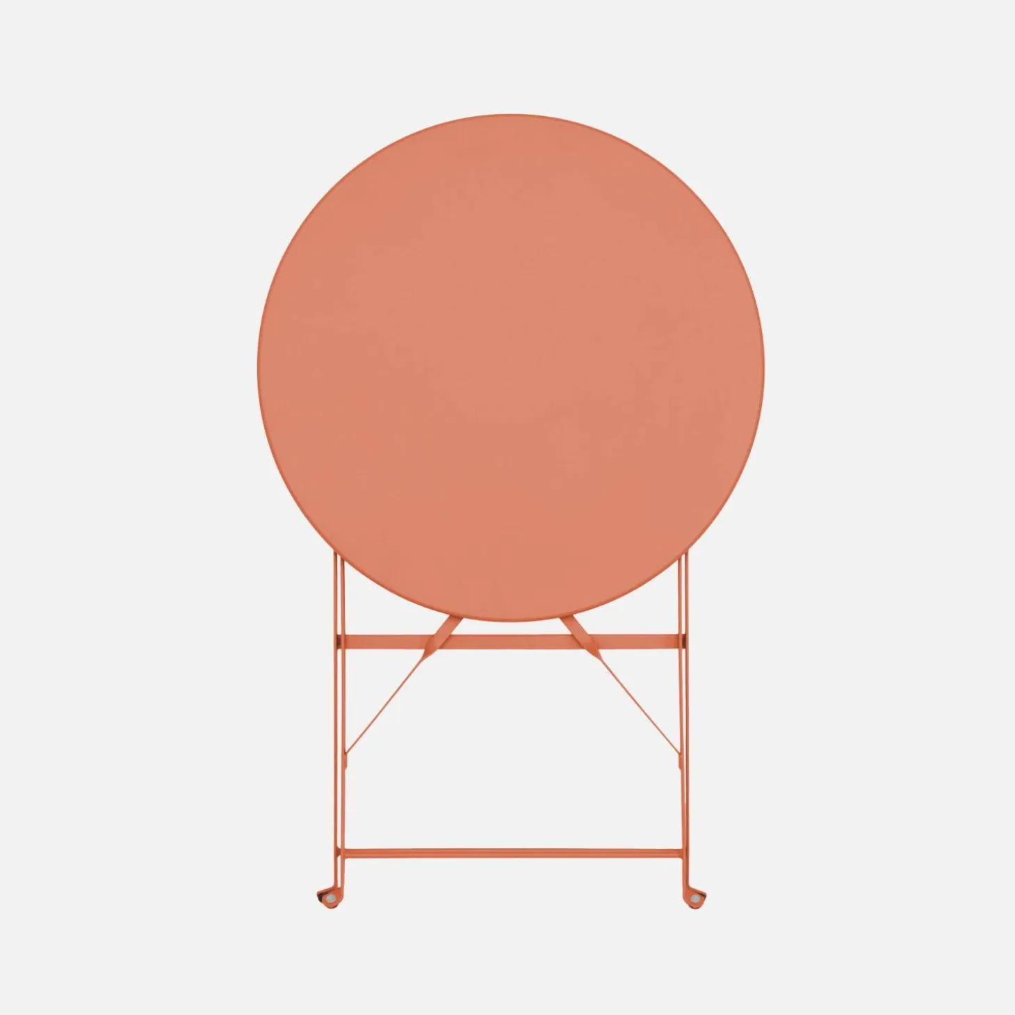 Mesa de jardín bistró plegable de acero, 2 plazas, ø60cm