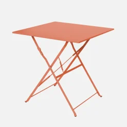 Mesa de jardín bistró plegable de acero, 2 plazas, 70cm
