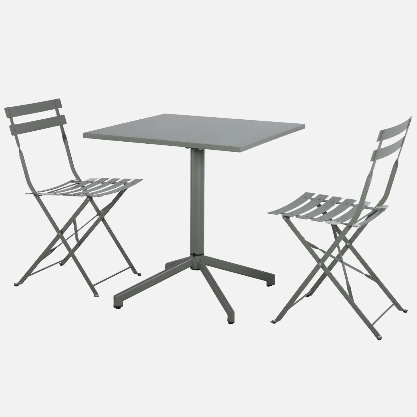 Mesa de jardín bistró plegable de metal con 2 sillas