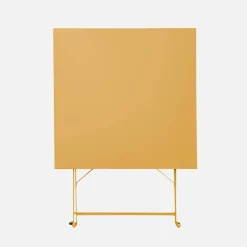 Mesa de jardín bistró plegable de acero, 2 plazas, 70cm