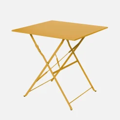 Mesa de jardín bistró plegable de acero, 2 plazas, 70cm