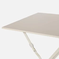 Mesa de jardín bistró plegable de acero, 2 plazas, 70cm
