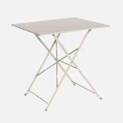 Mesa de jardín bistró plegable de acero, 2 plazas, 70cm