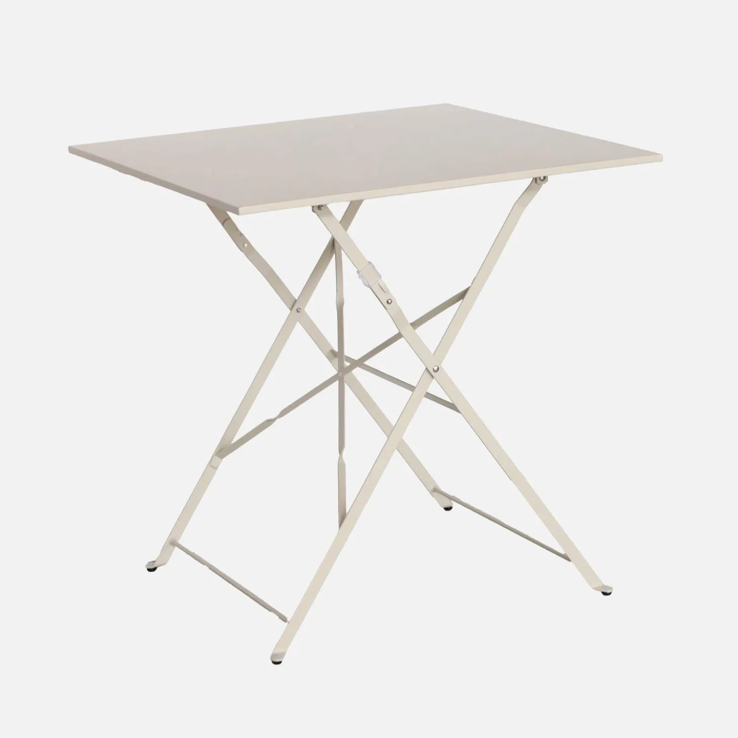 Mesa de jardín bistró plegable de acero, 2 plazas, 70cm