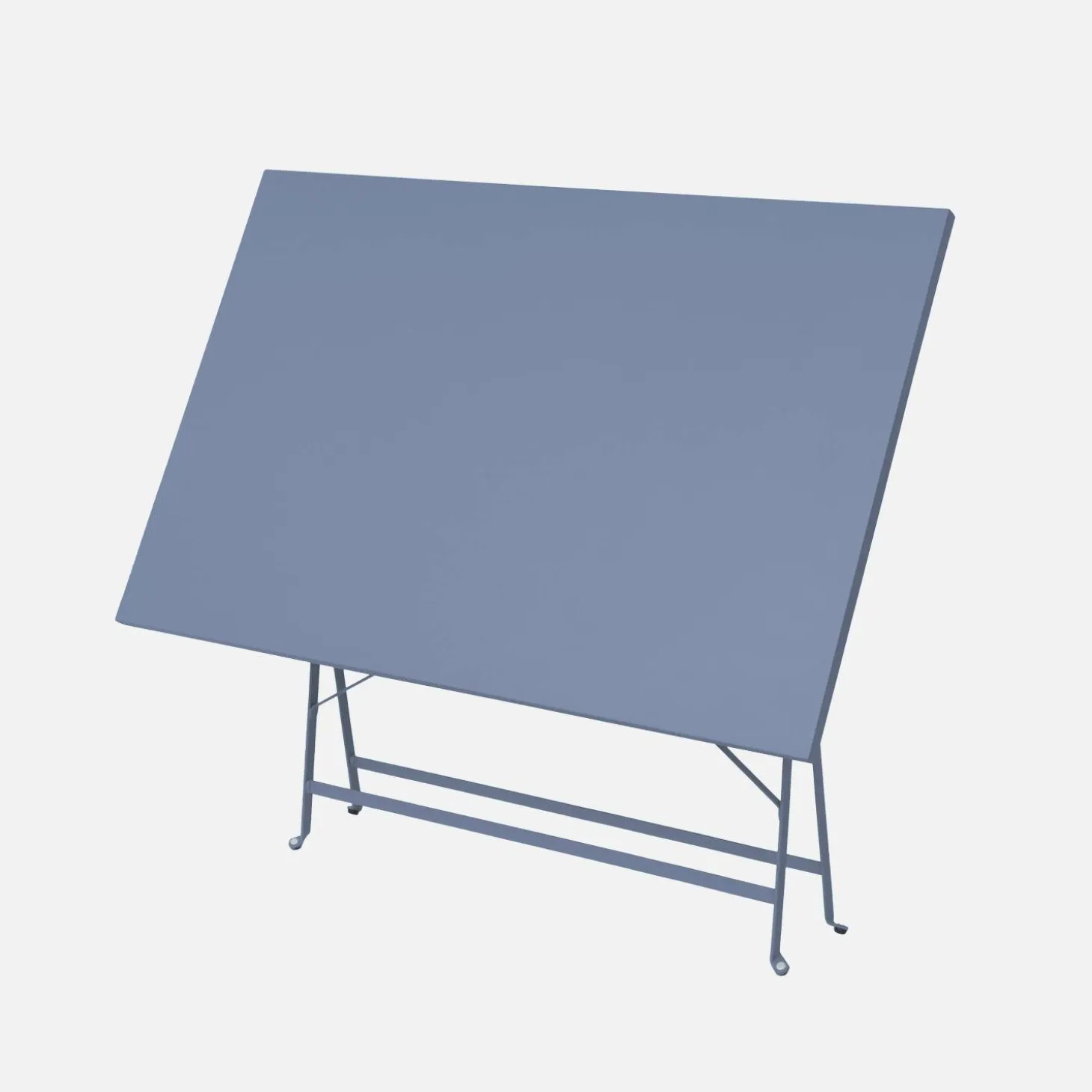 Mesa de jardín bistró plegable de acero, 4 plazas, 110cm