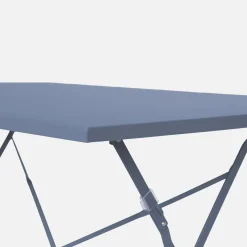 Mesa de jardín bistró plegable de acero, 4 plazas, 110cm