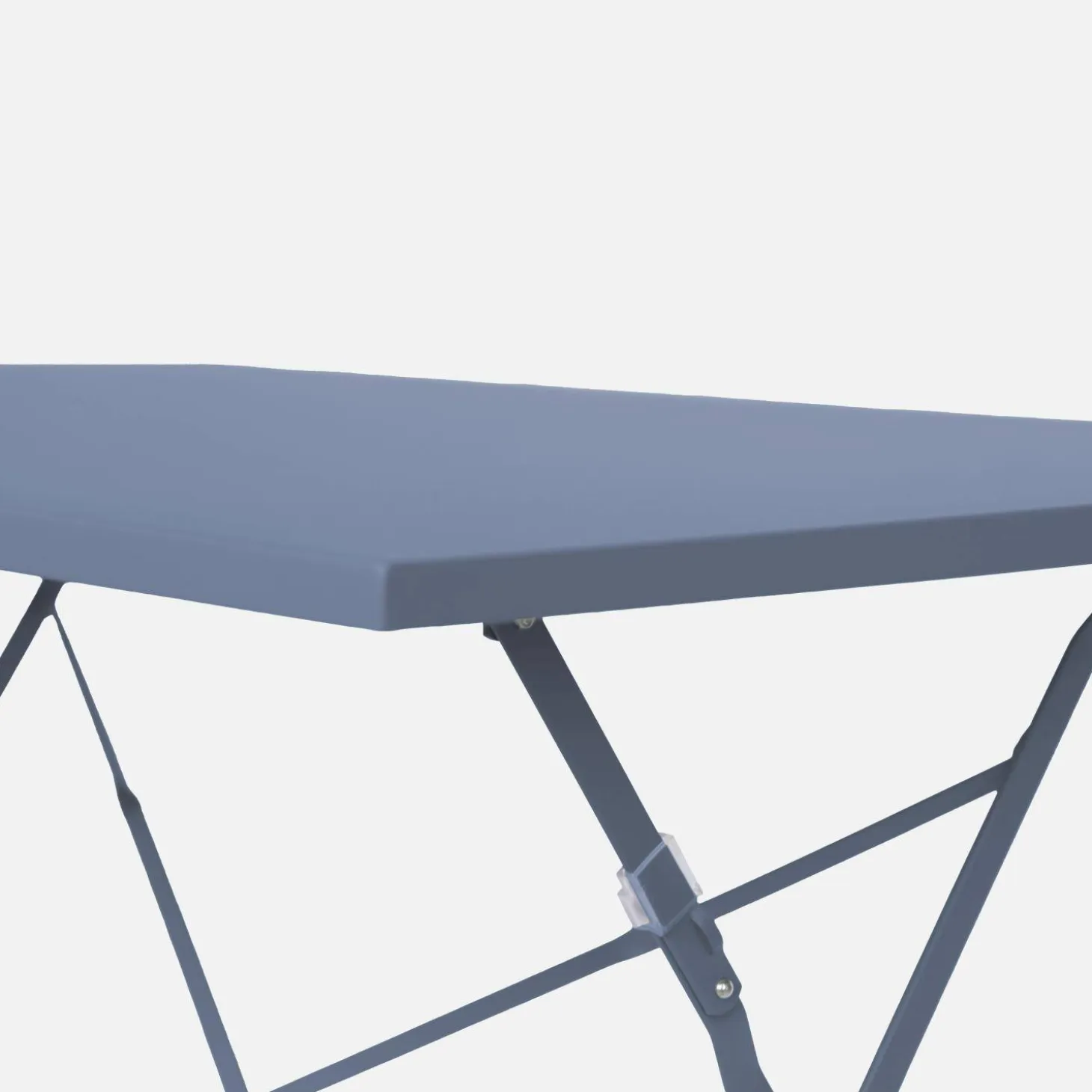 Mesa de jardín bistró plegable de acero, 4 plazas, 110cm