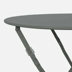 Mesa de jardín bistró plegable de acero, 2 plazas, ø60cm