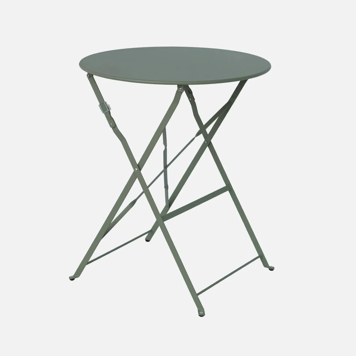 Mesa de jardín bistró plegable de acero, 2 plazas, ø60cm