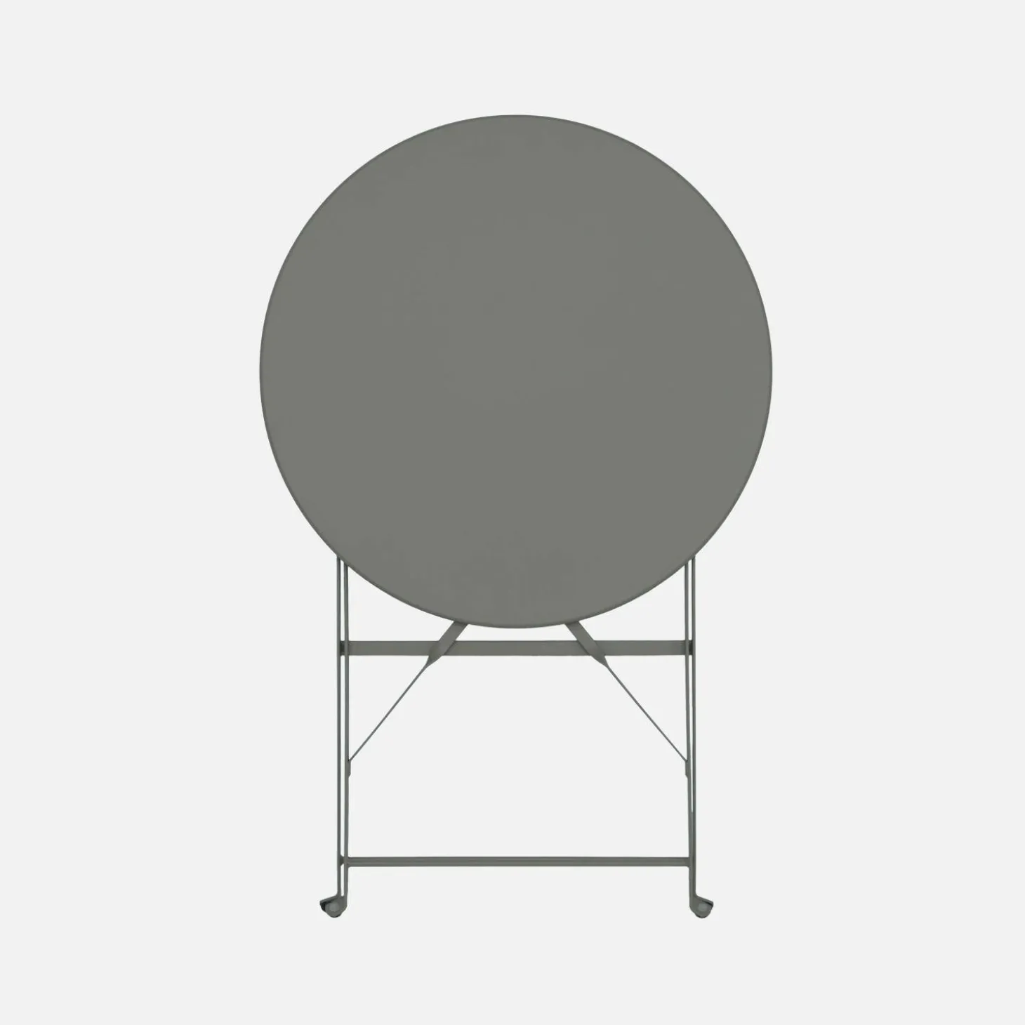 Mesa de jardín bistró plegable de acero, 2 plazas, ø60cm