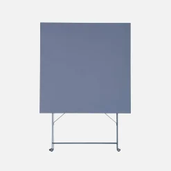 Mesa de jardín bistró plegable de acero, 2 plazas, 70cm