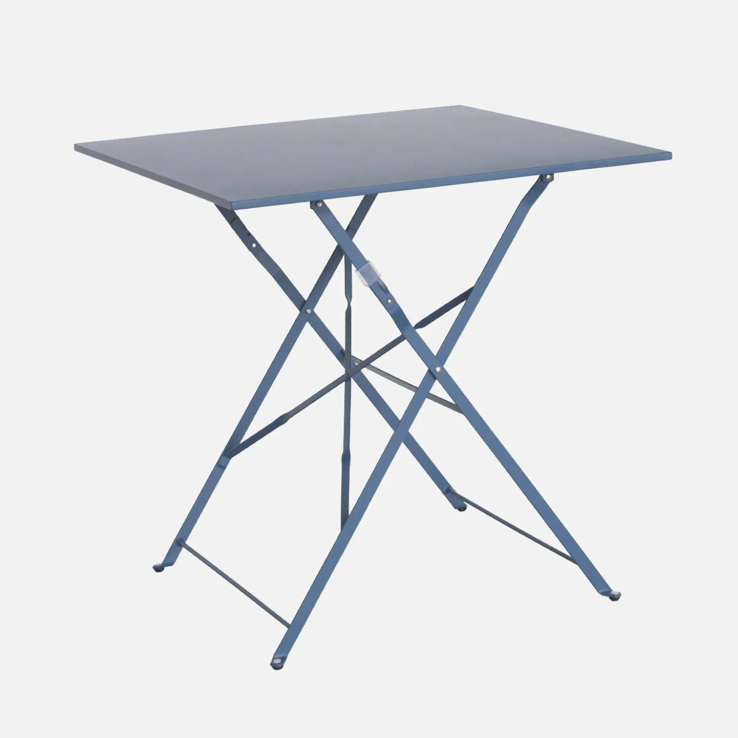 Mesa de jardín bistró plegable de acero, 2 plazas, 70cm