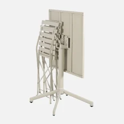Mesa de jardín bistró plegable de metal con 2 sillas