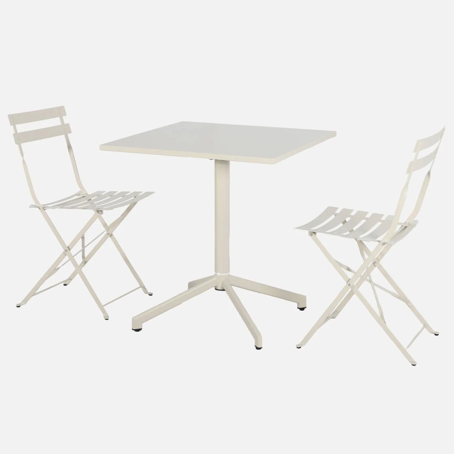 Mesa de jardín bistró plegable de metal con 2 sillas