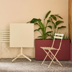 Mesa de jardín bistró plegable de metal con 2 sillas