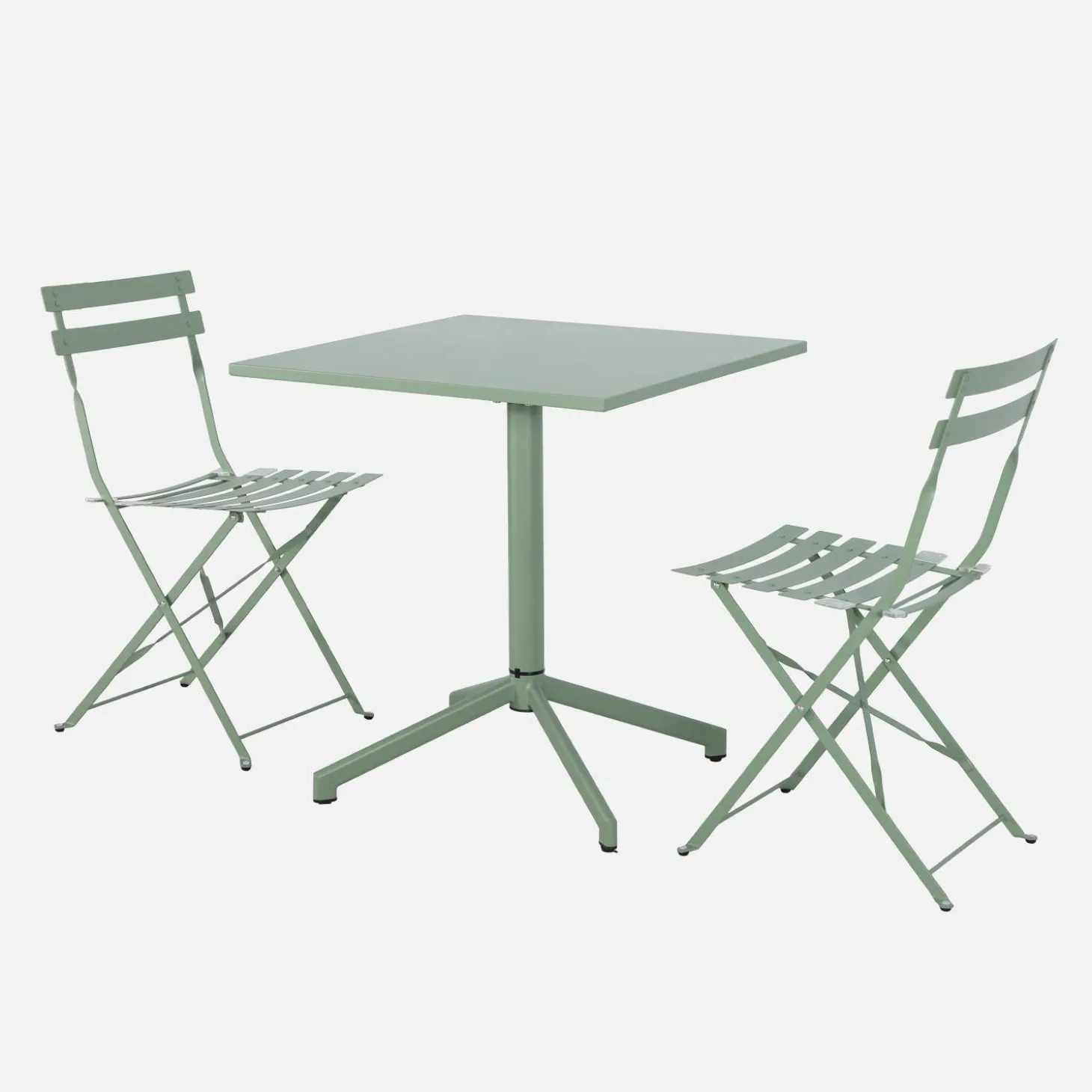 Mesa de jardín bistró plegable de metal con 2 sillas