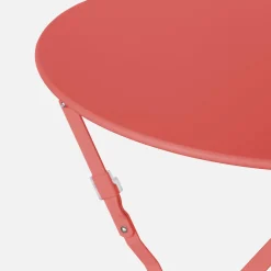 Mesa de jardín bistró plegable de acero, 2 plazas, ø60cm