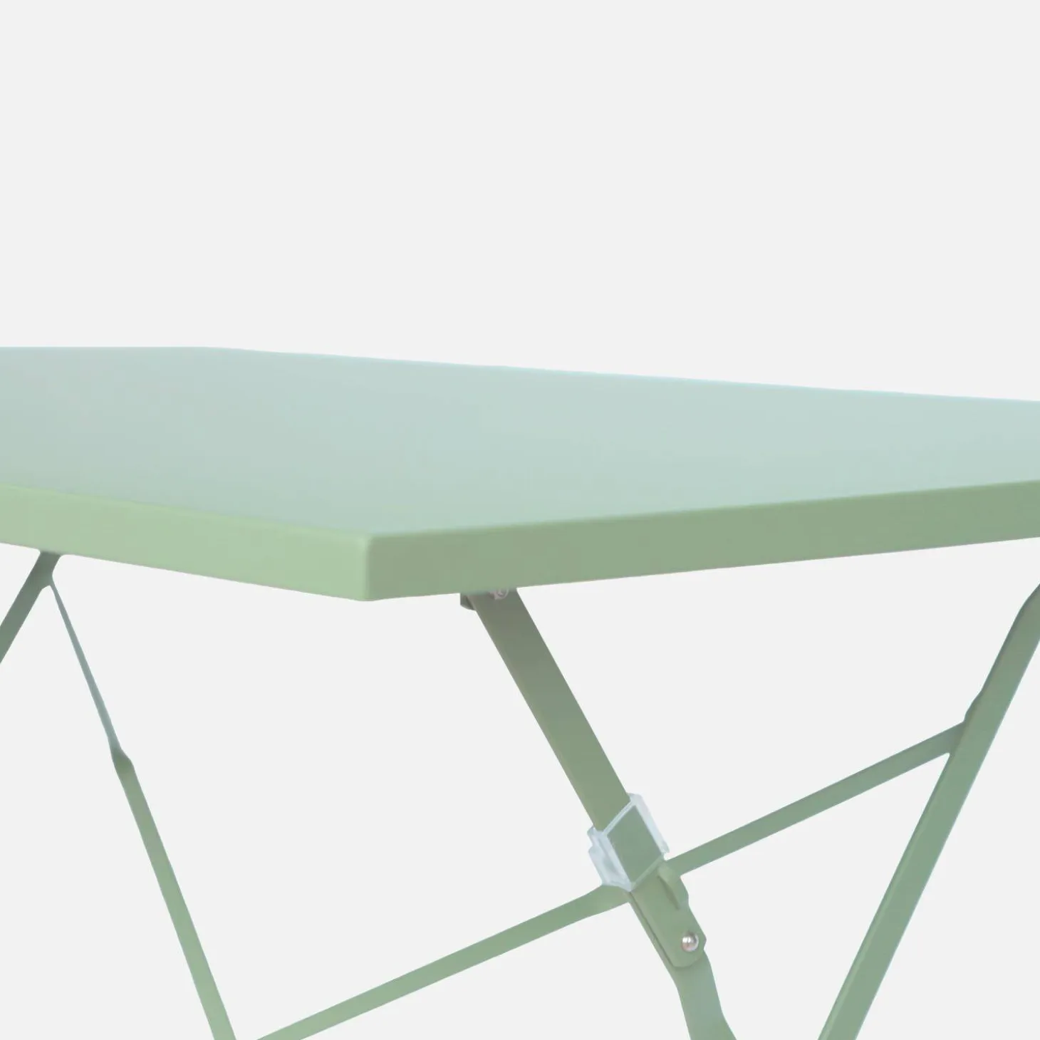 Mesa de jardín bistró plegable de acero, 4 plazas, 110cm