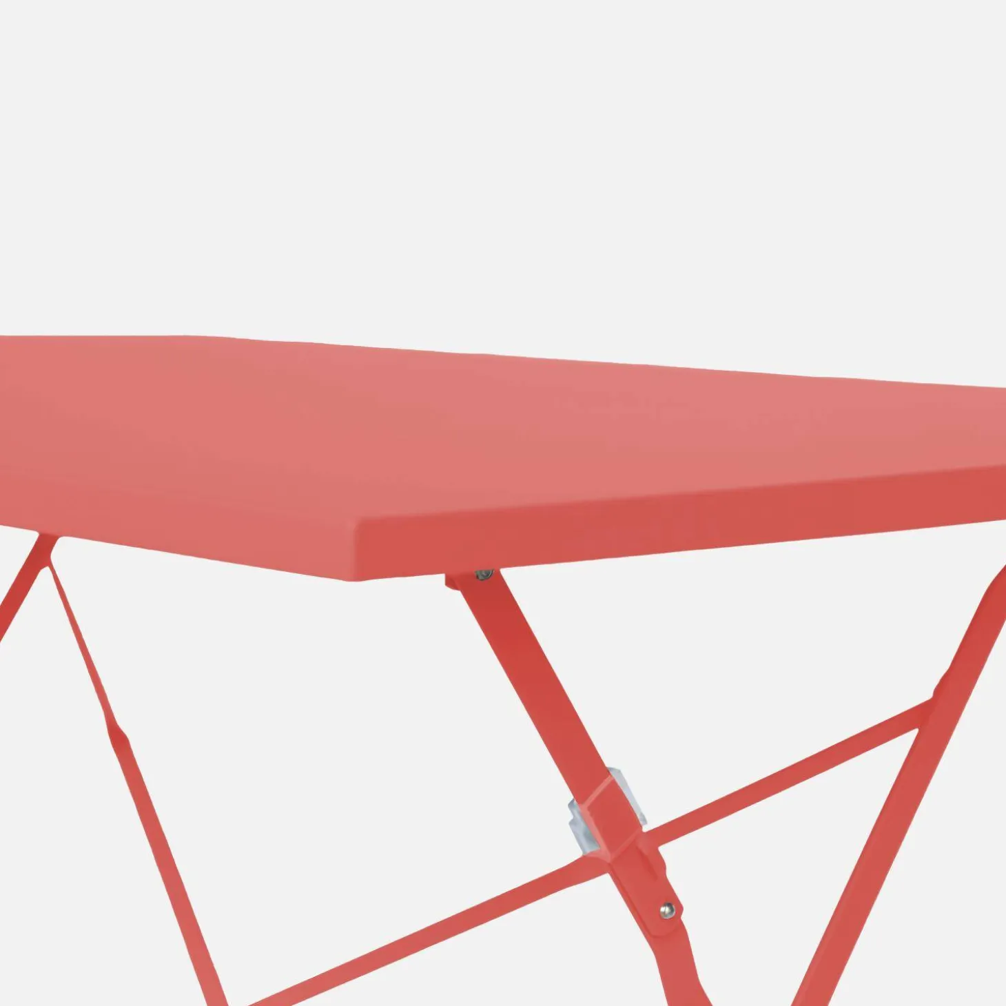 Mesa de jardín bistró plegable de acero, 4 plazas, 110cm