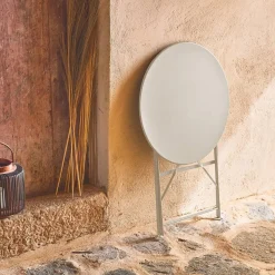 Mesa de jardín bistró plegable de acero, 2 plazas, ø60cm