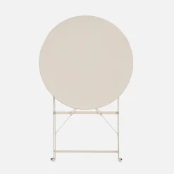 Mesa de jardín bistró plegable de acero, 2 plazas, ø60cm