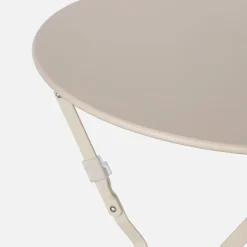 Mesa de jardín bistró plegable de acero, 2 plazas, ø60cm