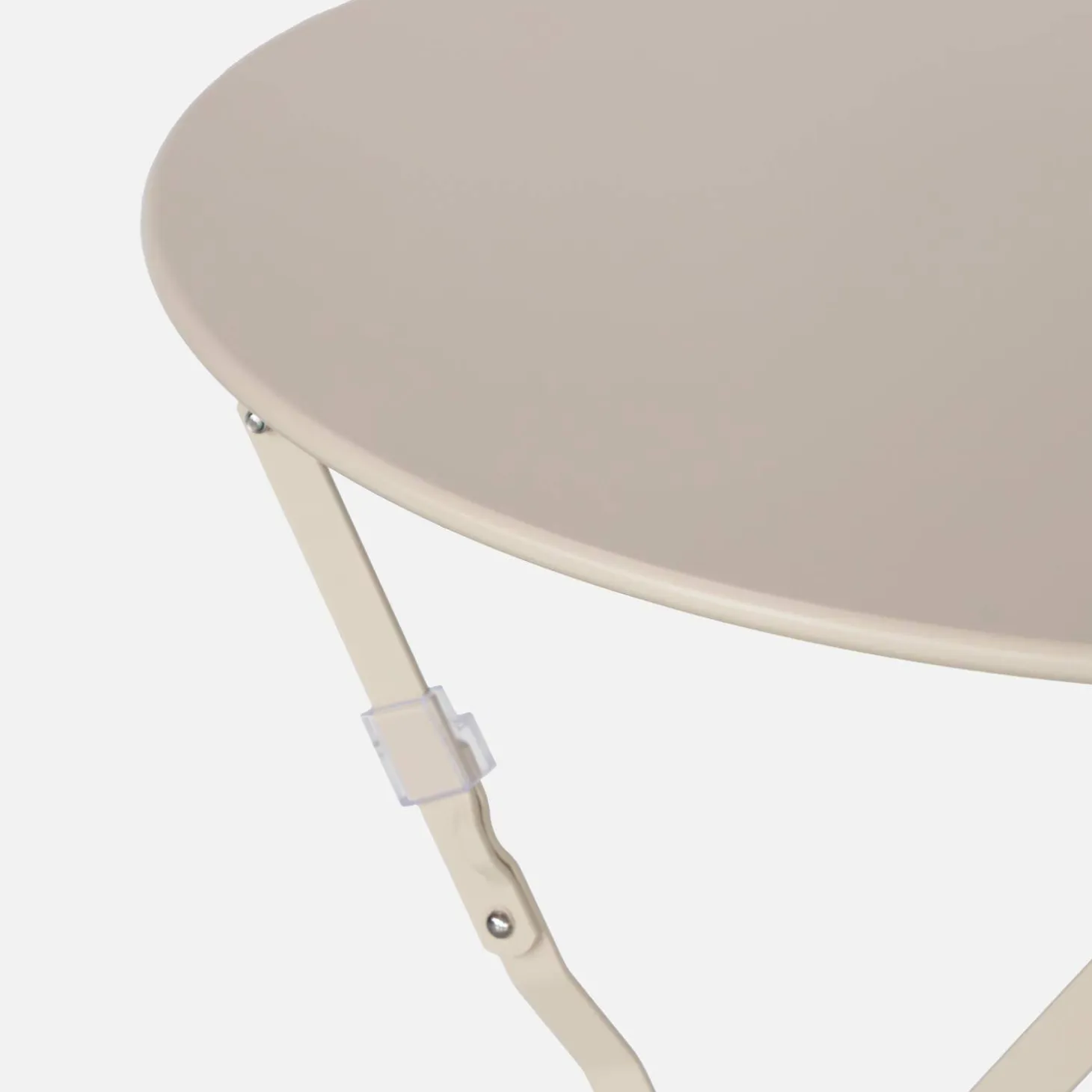 Mesa de jardín bistró plegable de acero, 2 plazas, ø60cm