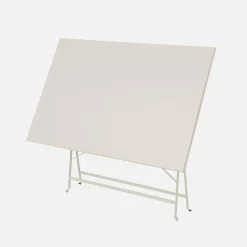 Mesa de jardín bistró plegable de acero, 4 plazas, 110cm