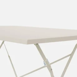 Mesa de jardín bistró plegable de acero, 4 plazas, 110cm