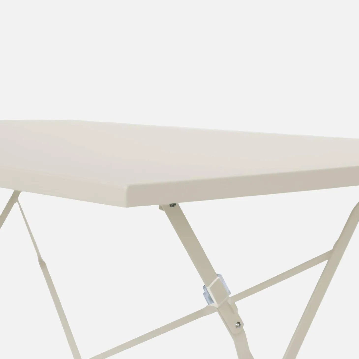 Mesa de jardín bistró plegable de acero, 4 plazas, 110cm