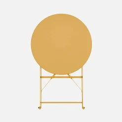 Mesa de jardín bistró plegable de acero, 2 plazas, ø60cm