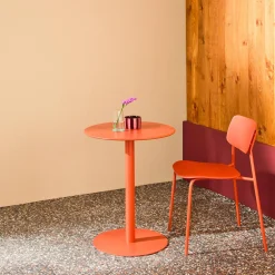 Mesa de jardín bistró redonda de acero para 2 personas