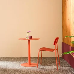 Mesa de jardín bistró redonda de acero para 2 personas