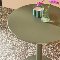 Mesa de jardín bistró redonda de acero para 2 personas
