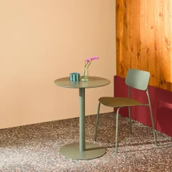Mesa de jardín bistró redonda de acero para 2 personas