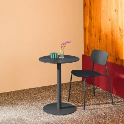 Mesa de jardín bistró redonda de acero para 2 personas