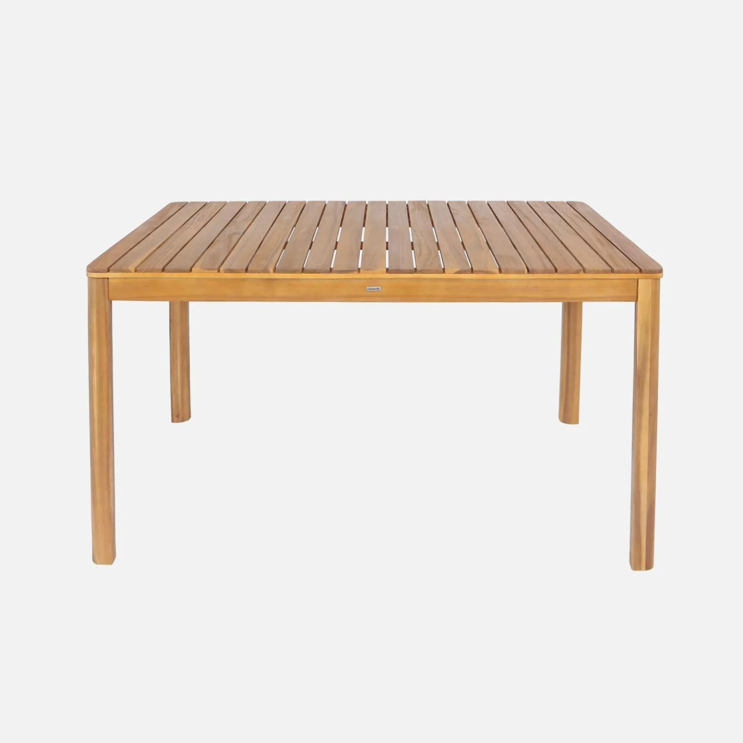 Mesa de jardín de acacia con esquinas redondeadas, 6 plazas