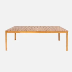 Mesa de jardín de acacia con esquinas redondeadas, 8 plazas