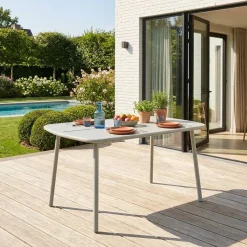 Mesa de jardín de aluminio, 4-6 plazas