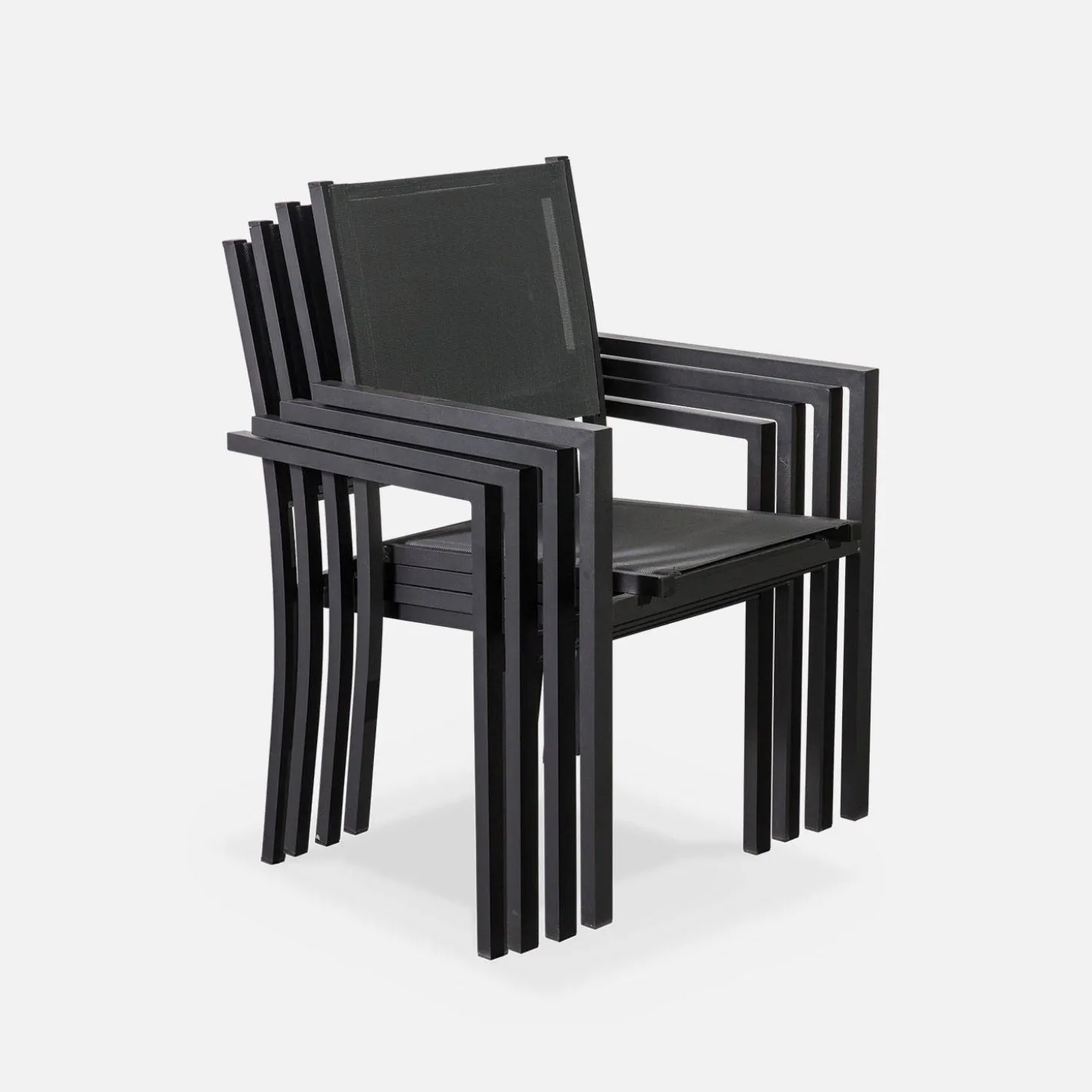 Mesa de jardín de aluminio con 6 sillas de textileno
