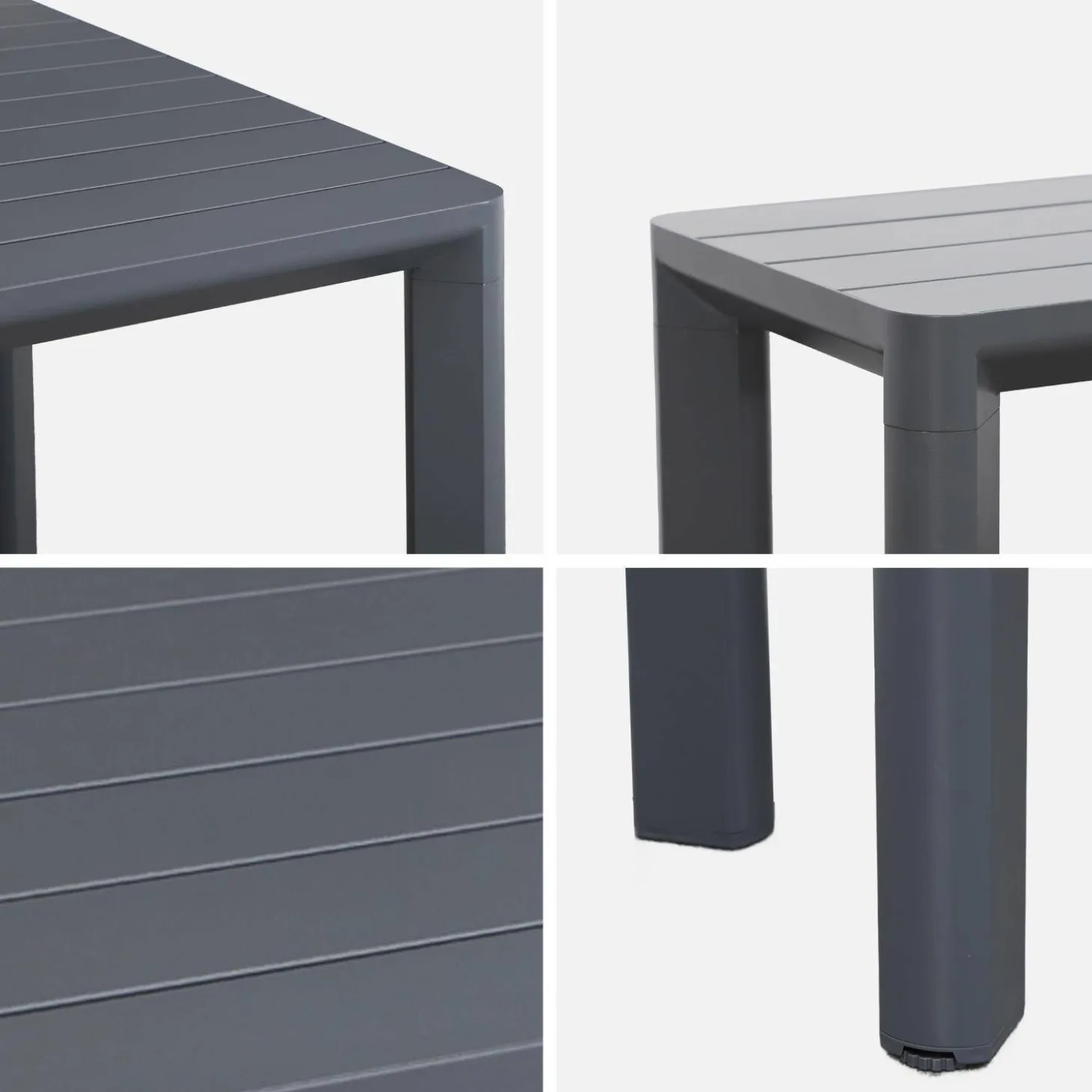 Mesa de jardín de aluminio con 2 bancos de 8 plazas